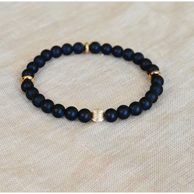 Bracelet Homme Fin Onyx Gold – Élégance & Confiance | Cannes