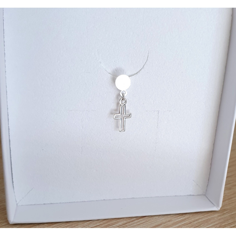 Boucle d’Oreille Homme Croix Argent – Foi & Style | Cannes