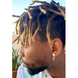 Boucle d’Oreille Homme Croix Argent – Foi & Style | Cannes