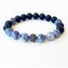 Bracelet Homme Jaspe Blue Spot & Onyx – Sérénité & Confiance | Cannes