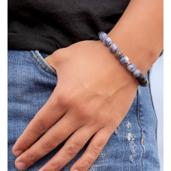 Bracelet Homme Jaspe Blue Spot & Onyx – Sérénité & Confiance | Cannes