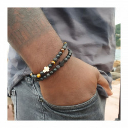 Bracelet Homme Mini Croix Tigre – Protection & Élégance | Cannes