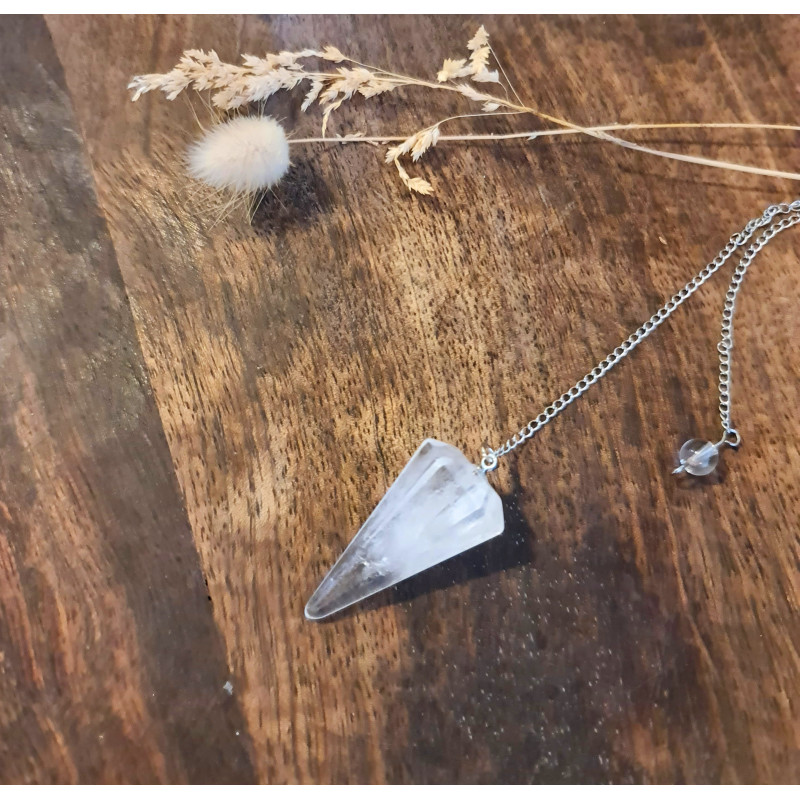 Pendule Cristal de Roche – Radiesthésie & clarté intérieure