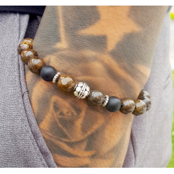 Bracelet Bronzite & Argent 925 – Bijou Artisanal Cannes