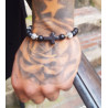Bracelet Homme Dark Grey & Croix – Onyx & Agate Noire | Cannes