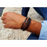 Bracelet Homme Cuir & tête de mort Argent – Bijou Artisanal Cannes