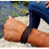 Bracelet Homme Cuir & Argent – Bijou Artisanal Cannes