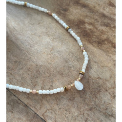 Collier Mahina – Déesse de la Lune | Pierre de Lune & Pierre de Soleil | Cannes