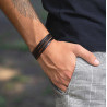 Bracelet Homme Cuir & Argent – Bijou Artisanal Cannes