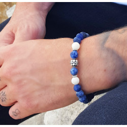 Bracelet Homme Marin Silver – Sodalite & Argent 925 | Cannes