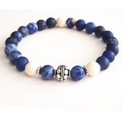 Bracelet Homme Marin Silver – Sodalite & Argent 925 | Cannes