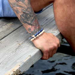 Bracelet Homme Marin Silver – Sodalite & Argent 925 | Cannes