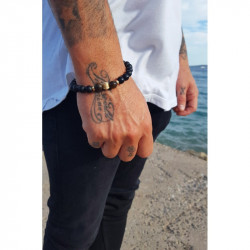 Bracelet Homme Gold Chic – Onyx & Bronzite | Cannes