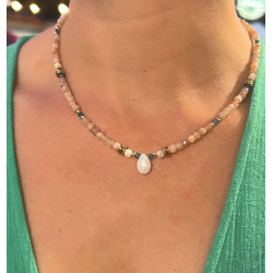 Collier Cléopâtre – Pierre de Soleil & Apatite | Cannes