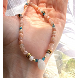 Collier Cléopâtre – Pierre de Soleil & Apatite | Cannes