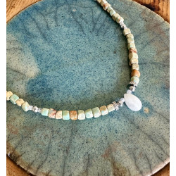 Collier Ancrage Impérial – Jaspe Impérial & Pierre de Lune | Cannes