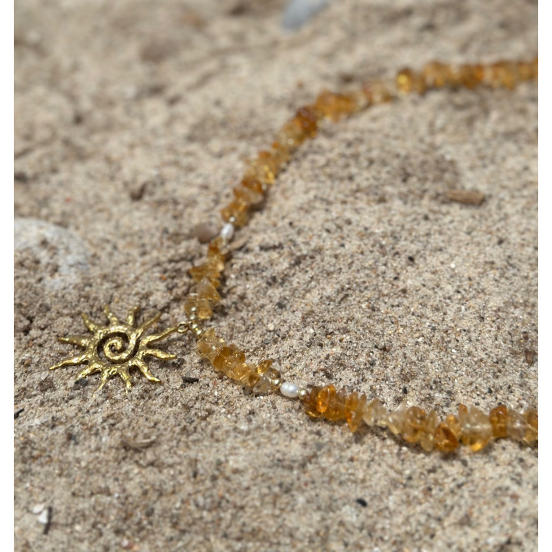 Collier Citrine Soleil Cosmique – Citrine Véritable | Cannes