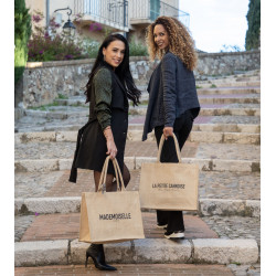 Grand Sac Jute « MADEMOISELLE Cannes »
