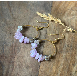 Créoles Kunzite – Boucles d’oreilles pierre naturelle | Côte d’Azur