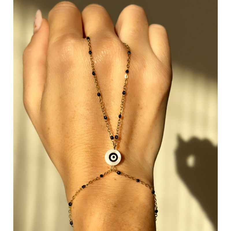 Bracelet Œil Sacré – Protection & Clairvoyance | Bijou Main-Doigt Cannes