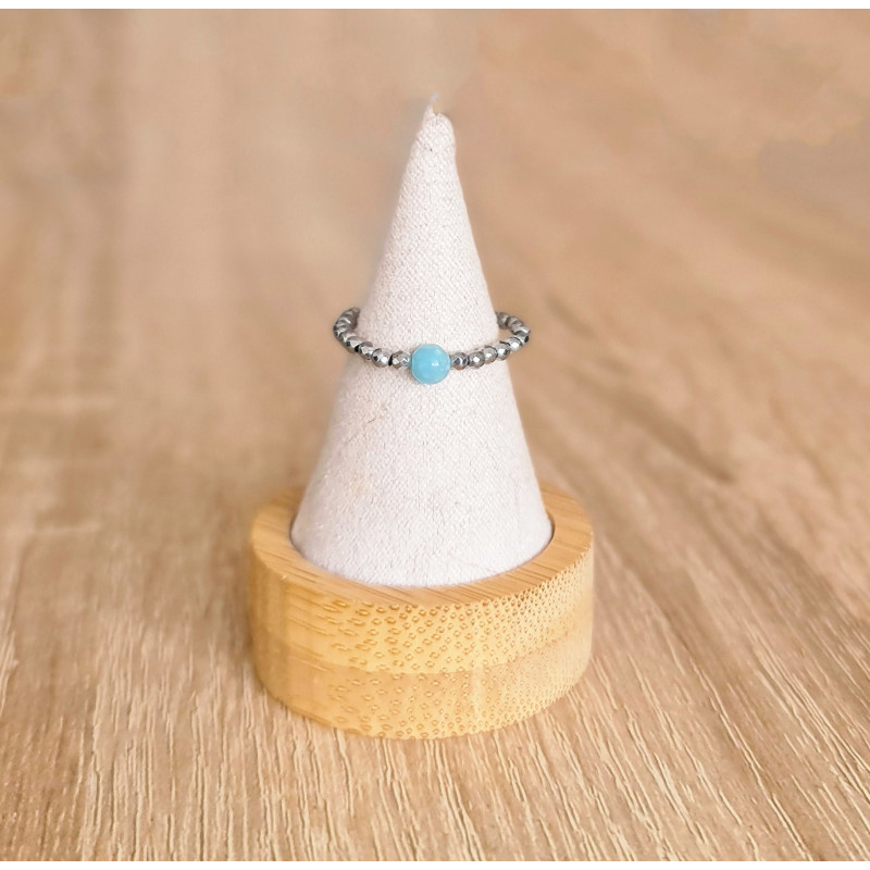 Bague Amazonite & Hématite – Clarté de soi & Ancrage | Cannes
