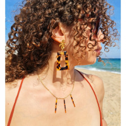 Collier Mada Queen – Chaîne dorée & écaille de tortue | Cannes