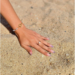 Bracelet Perles Diva – Perles Eau Douce Mauve & Hématite | Cannes