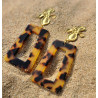 Boucles d’Oreilles Mada Queen – Plaqué Or & Écaille de Tortue | Cannes