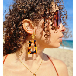 Boucles d’Oreilles Mada Queen – Plaqué Or & Écaille de Tortue | Cannes