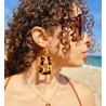 Boucles d’Oreilles Mada Queen – Plaqué Or & Écaille de Tortue | Cannes