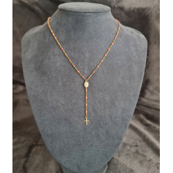 Chapelet Opale Rose – Collier doré & pierre naturelle | Cannes