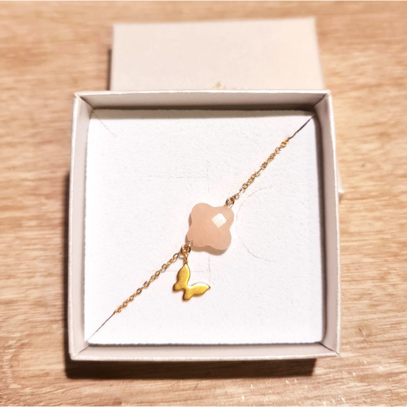 Bracelet Aventurine Rose & Papillon – Douceur & Renouveau | Cannes