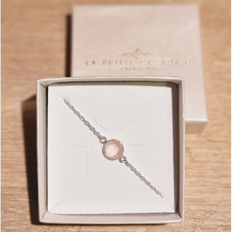 Bracelet Argent & Quartz Rose – Douceur & Amour Intérieur | Cannes