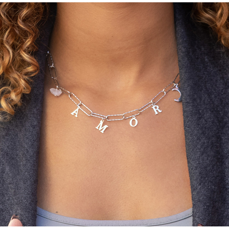 Collier Amor Quartz Rose – Amour & Glam Rock | Cannes