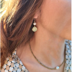 Collier Hématite & Perle – Ras-de-cou élégant | Cannes