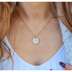 Collier Rose des Vents – Zirconiums & Acier Doré | Cannes