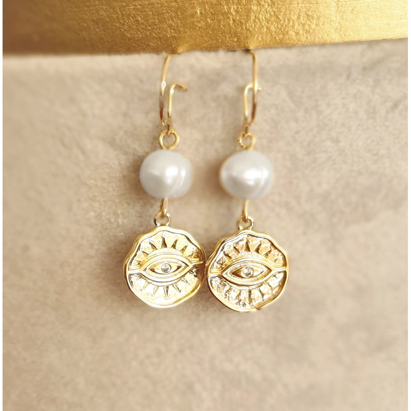Boucles d’oreilles Œil & Perle – Style & Protection | Cannes