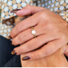 Bague Gold Hématite & Perle – Ancrage & Élégance | Cannes