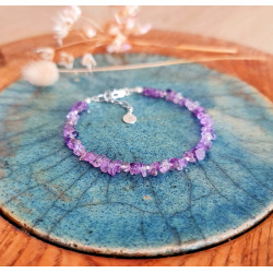 Bracelet Améthyste Femme – Chips d’Améthyste & Argent 925 | Création Cannes