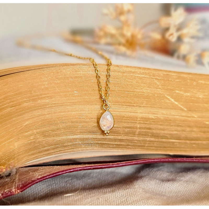 Collier Pierre de Lune Femme – Aura & Intuition | Création Cannes