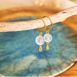 Dormeuses Quartz Femme – Cristal de Roche & Lumière | Création Cannes