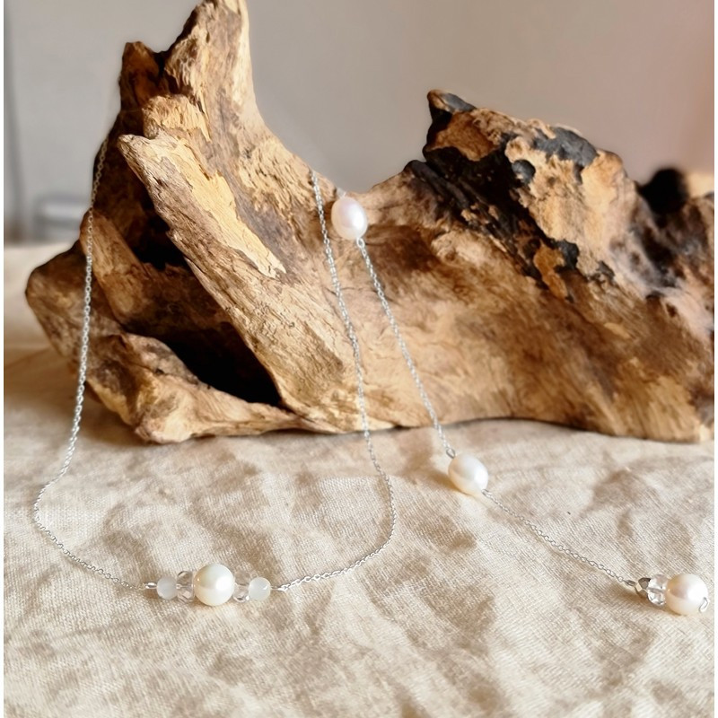 Collier de Dos Mariage – Perles de Culture Femme | Création Cannes