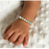 Bracelet Béryl Enfant – Morganite & Aigue-Marine 6mm | Création Cannes