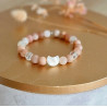 Bracelet Lune Nacre Femme – Pierre de Soleil / Quartz / Jaspe Gris | Création Cannes
