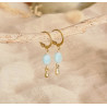 Boucles d’Oreilles Amazonite Femme – Dormeuses Inox & Équilibre | Création Cannes