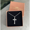 Collier Croix Femme Argent 925 – Pendentif Cristaux 20×35 mm | Création Cannes