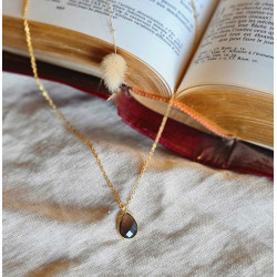 Collier Quartz Fumé Doré Femme – Stabilité & Apaisement | Création Cannes