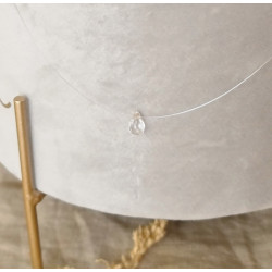 Collier Cristal de Roche Femme – Goutte Facettée & Argent 925 | Création Cannes