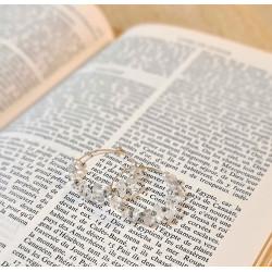 Créoles Dorées Cristal de Roche Femme – Acier Inoxydable | Création Cannes