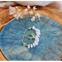 Créoles Pierre de Lune Femme – Féminin sacré & Énergie | Création Cannes